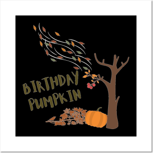 Birthday Pumpkin October Birthday Libra Scorpio Posters and Art